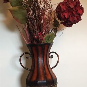 38in Flower Deco Piece  In Metallic Lg Flower Vase